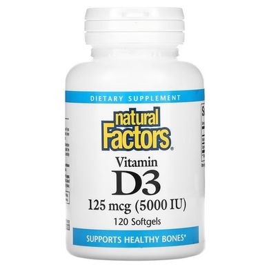 Natural Factors Vitamin D3 5,000 IU 120 капс. Витамин D