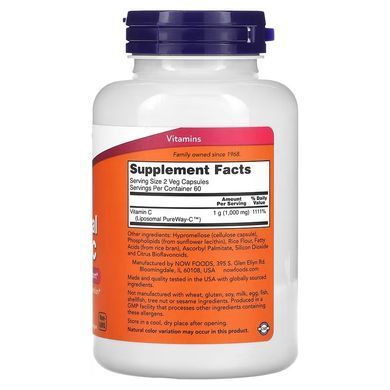 NOW Liposomal Vitamin C 120 капсул Вітамін С