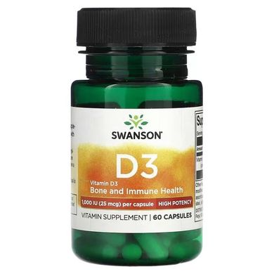 Swanson Vitamin D3 1,000 IU 60 капс. Витамин D