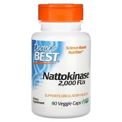 Doctor's Best Nattokinase 2,000 FUs 90 рослинних капсул Наттокіназа