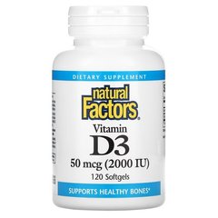 Natural Factors Vitamin D3 2,000 IU 120 капсул Вітамін D