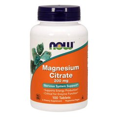 NOW Magnesium Citrate 200 мг 100 табл Магний