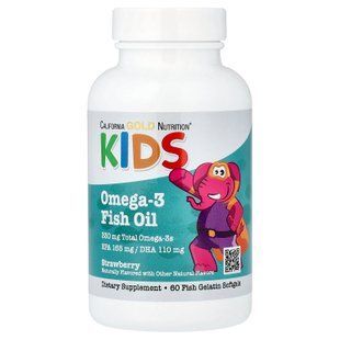 California Gold Nutrition Kid&rsquo;s Omega-3 Fish Oil 60 капсул Омега-3 для дітей