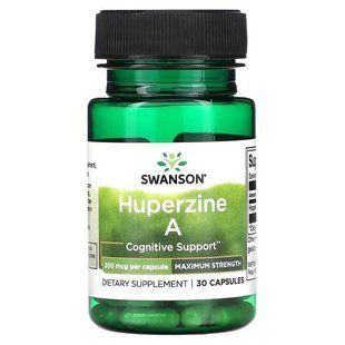 Swanson Huperine A 200 mcg 30 caps (10.2026) Для мозговой активности, нервной системы и сна