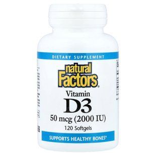 Natural Factors Vitamin D3 2,000 IU 120 капсул Вітамін D