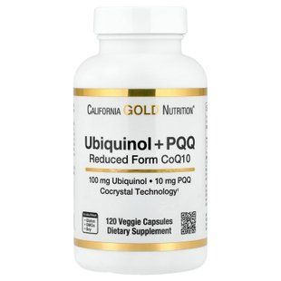 California Gold Nutrition Ubiquinol Reduced Form + PQQ 120 Veg Caps Убихинол