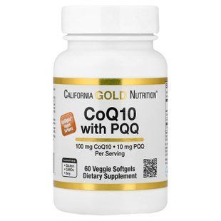 California Gold Nutrition CoQ10 with PQQ 100 mg 60 Veggie Softgels Коэнзим Q-10
