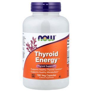 NOW Thyroid Energy 180 рослинних капсул Підтримка щитовидної залози