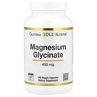 California Gold Nutrition Magnesium Glycinate 180 рослинних капсул Магній