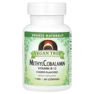 Source Naturals Vitamin B-12 MethylCobalamin Cherry 1 mg 60 леденцов Кобаламин (B-12)