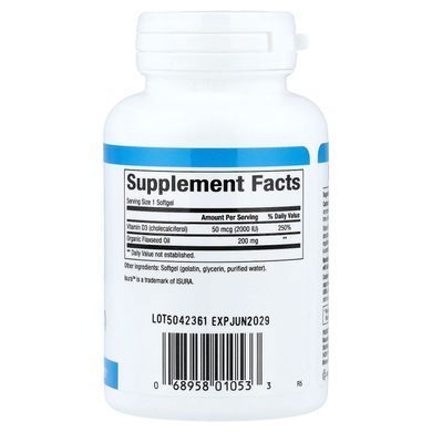 Natural Factors Vitamin D3 2,000 IU 120 капсул Вітамін D