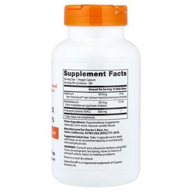 Doctor's Best NAC 600 mg 180 Veggie Caps NAC (N-ацетил-L-цистеин)