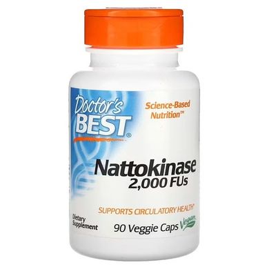 Doctor's Best Nattokinase 2,000 FUs 90 рослинних капсул Наттокіназа