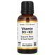 California Gold Nutrition Vitamin D3 + K2 as MK4 25 30 мл