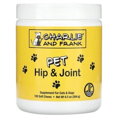 Charlie and Frank Pet Hip & Joint For Cats & Dogs 120 жувальних таблеток Для тварин