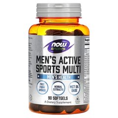 NOW Foods Men's Active Sports Multi 90 капсул Вітаміни для чоловіків