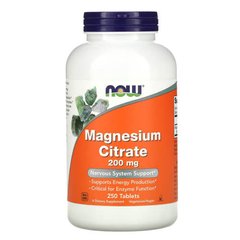 NOW Magnesium Citrate 200 мг 250 табл Магний