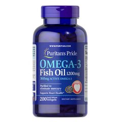 Puritan's Pride Omega-3 Fish Oil 1200 mg 200 капсул Омега-3