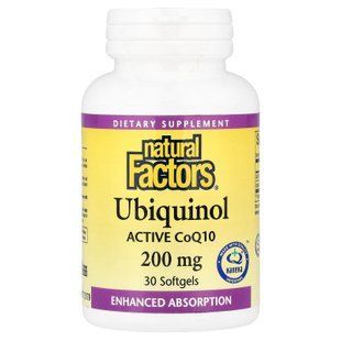 Natural Factors Ubiquinol 200 mg 30 softgels Убихинол