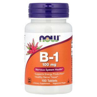 NOW B-1 100 mg 100 таблеток Тіамін (B-1)