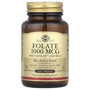 Solgar Folate 1,000 mcg 120 Tablets Фолиевая кислота (B-9)