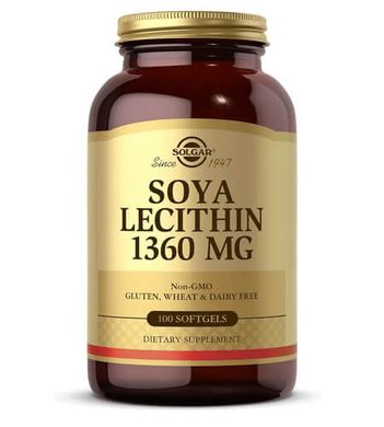 Solgar Soya Lecithin 1360 mg 100 жидких капсул Лецитин