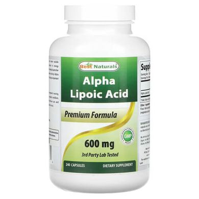 Best Naturals Alpha Lipoic Acid 600 mg 240 Capsules Альфа-липоевая кислота