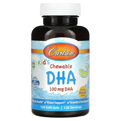 Carlson Kid's Chewable DHA 100 mg 120 капс. Омега-3