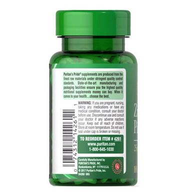 Puritan's Pride Zinc Picolinate 25 mg 100 таб Цинк