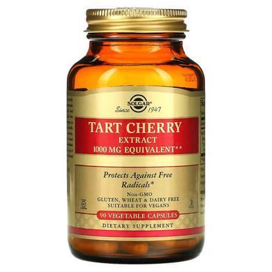 Solgar Tart Cherry Extract 1,000 mg 90 вегетаріанських капсул Вишня екстракт