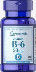 Puritan's Pride Vitamin B-6 50 mg 100 таблеток Вітамін B-6