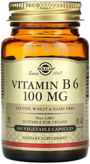 Solgar Vitamin B6 100 мг 100 капсул Вітамін B-6
