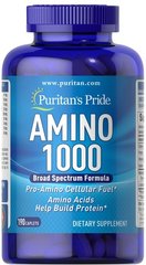 Puritan's Pride Amino 1000 190 таблеток Амінокислотні комплекси