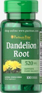 Puritan's Pride Dandelion Root 520 mg 100 капс. Другие экстракты