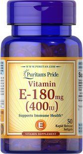Puritan's Pride Vitamin E-400 IU 50 рідких капсул Вітамін Е