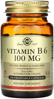 Solgar Vitamin B6 100 мг 100 капсул Вітамін B-6