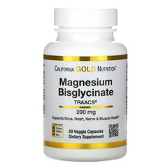 California Gold Nutrition Magnesium Bisglycinate 60 капсул Магній