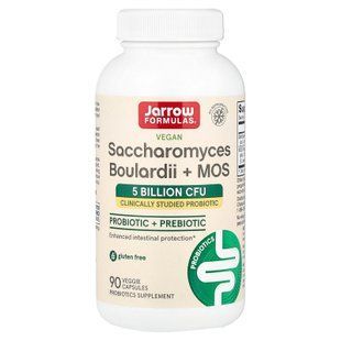 Jarrow Formulas Saccharomyces Boulardii + MOS 5 Billion CFU 90 рослинних капсул Сахароміцети буларді