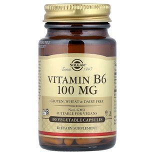 Solgar Vitamin B6 100 mg 100 капсул Піридоксин (B-6)