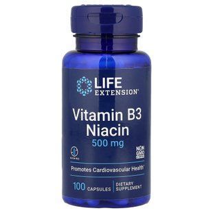 Life Extension Vitamin B3 Niacin 500 mg 100 капсул (03.2027) Ніацин (B-3)
