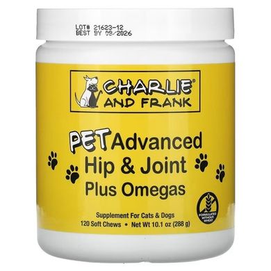 Charlie and Frank Pet Joint Plus Omegas For Cats & Dogs 120 жувальних таблеток Для тварин