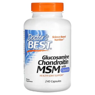 Doctor's Best Glucosamine Chondroitin MSM with OptiMSM 240 капсул Глюкозамін і хондроїтін