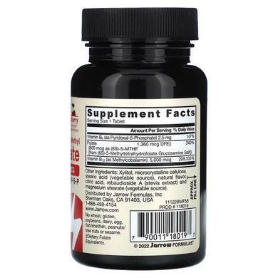 Jarrow Formulas Methyl B-12 & Methyl Folate 60 жувальних таблеток Кобаламін (B-12)