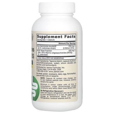 Jarrow Formulas Saccharomyces Boulardii + MOS 5 Billion CFU 90 рослинних капсул Сахароміцети буларді