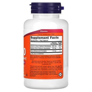 NOW C-500 Calcium Ascorbate-C 100 Veg Caps Витамин С