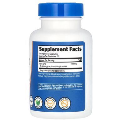 Nutricost Alpha GPC 60 капсул Холін (В-4)