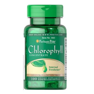 Puritan's Pride Chlorophyll Concentrate 50 mg 100 жидких капсул Хлорофилл