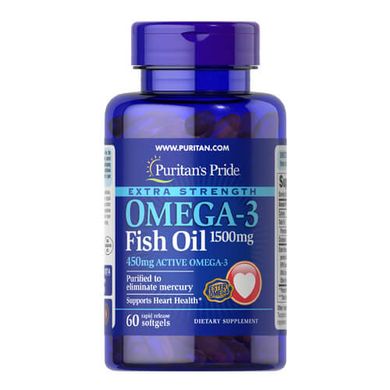 Puritan's Pride Omega-3 Fish Oil 1500 mg 60 капсул Омега-3