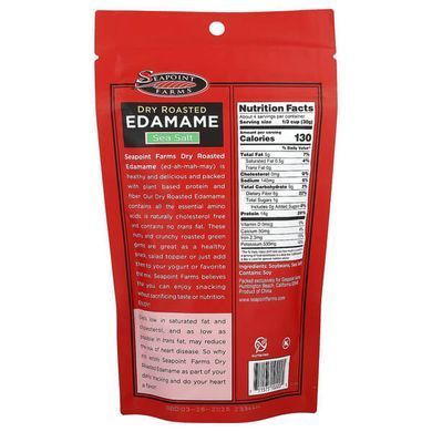 Seapoint Farms Dry Roasted Edamame Sea Salt 113 g Бобовые и семена