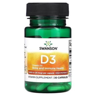 Swanson Vitamin D3 1,000 IU 30 капсул Вітамін D